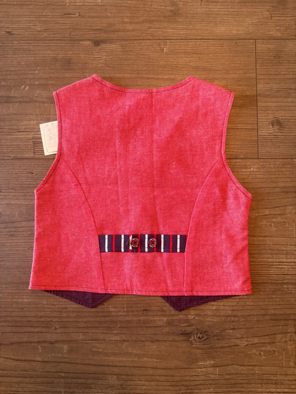 Blue & Red Striped Kids Vest by Il Gufo